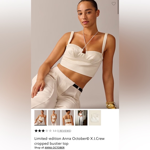 Limited Edition Anna October x JCrew white bustier - Picture 1 of 3